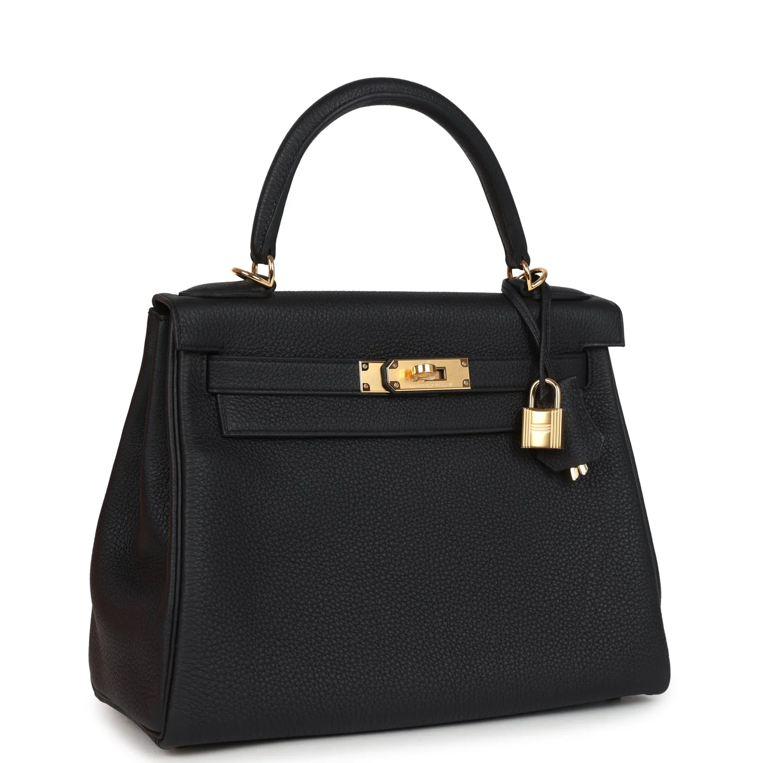 Hermes Kelly Retourne  Black Togo Gold Hardware