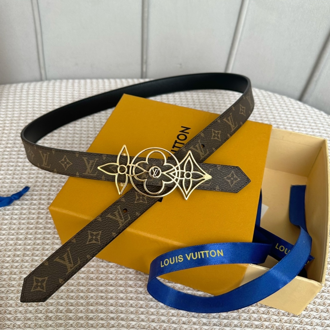 [TOP] Louis Vuitton LV Belt Calfskin 2.5cm - Brown - 711 Luxury