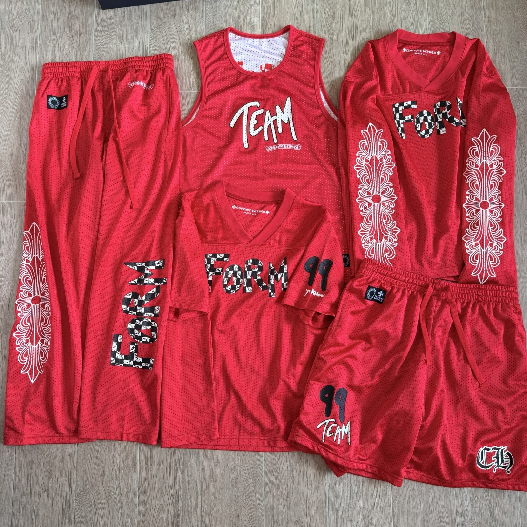 Chrome Hearts red Clothing Copy Copy Chrome Hearts Red Mesh Hockey Jersey Shorts Pants T-shirt Sweatshirt Vest #390490 | Nigo