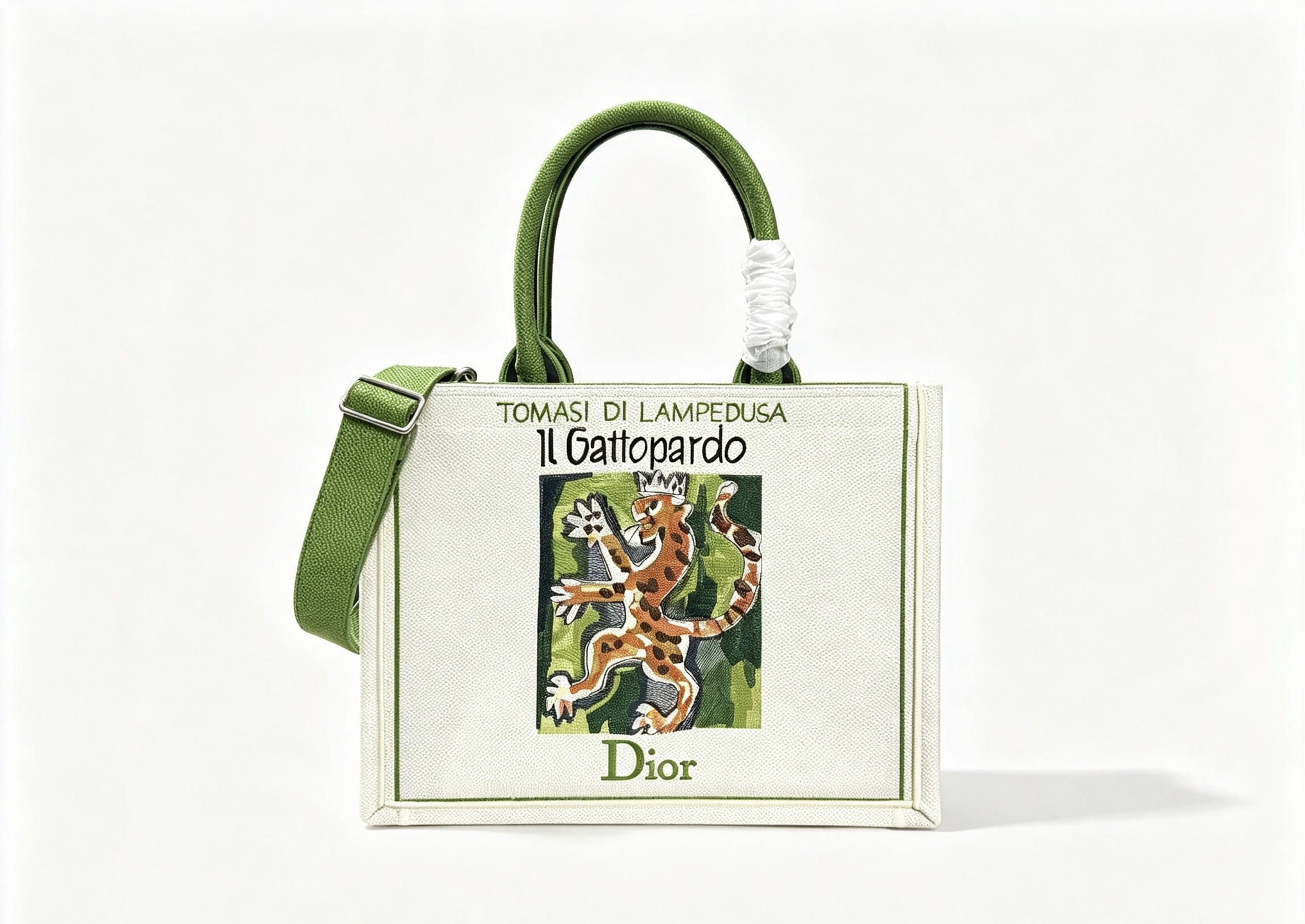 [TOP] Christian Dior Book Tote Bag - 3 Sizes - Beige and Green - 711 Luxury
