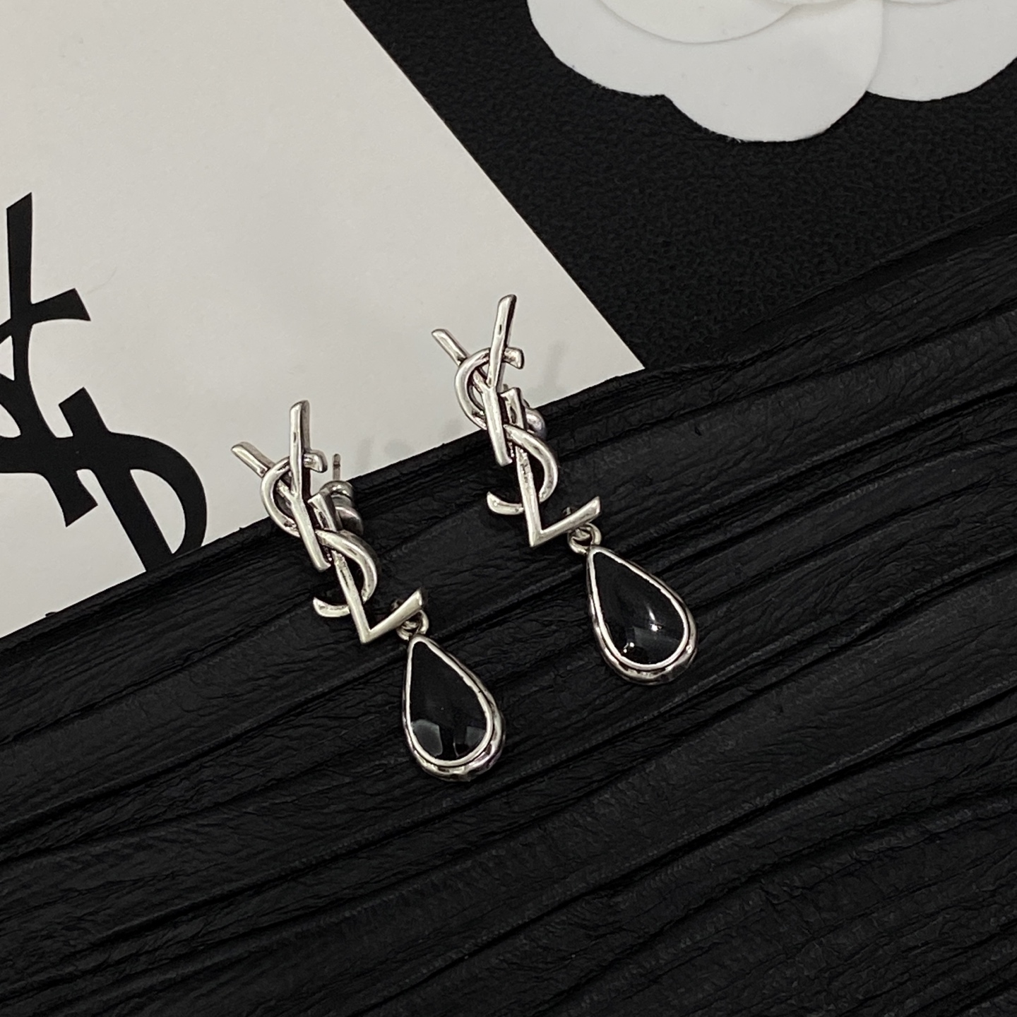 [TOP] Yves Saint Laurent YSL Earrings + Bracelet + Necklace Set - Silver - 711 Luxury