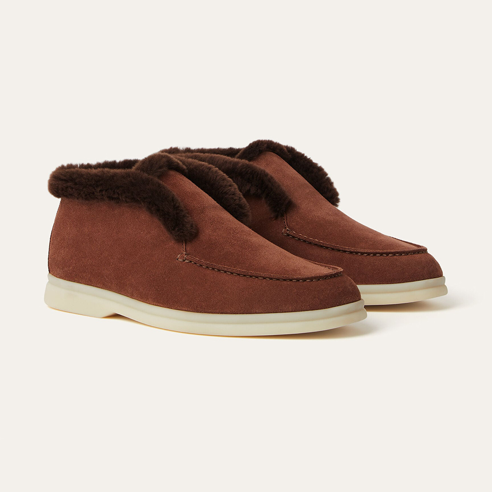 Loro Piana brown Shoes Loro Piana Open Walk Ankle Boot Suede Brown Whiskey Ankle Boots #396794 | Nigo Office