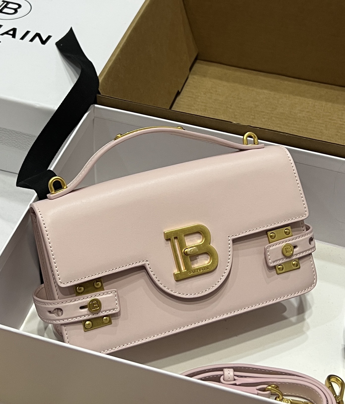 [TOP] BALMAIN Cowhide Bag 23*14*8cm - Pink - 711 Luxury
