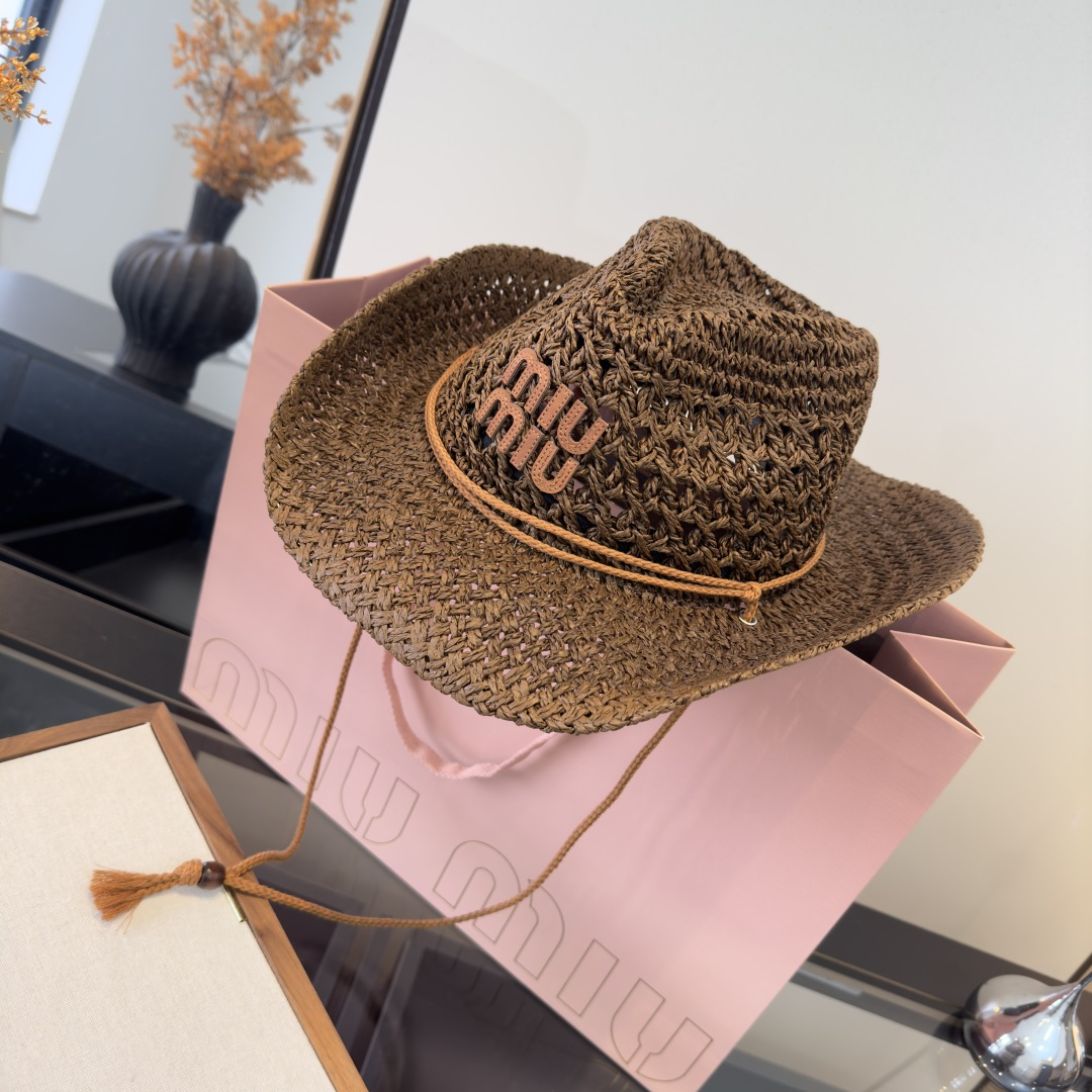 [TOP] Miu Miu Straw Hat - 3 Color