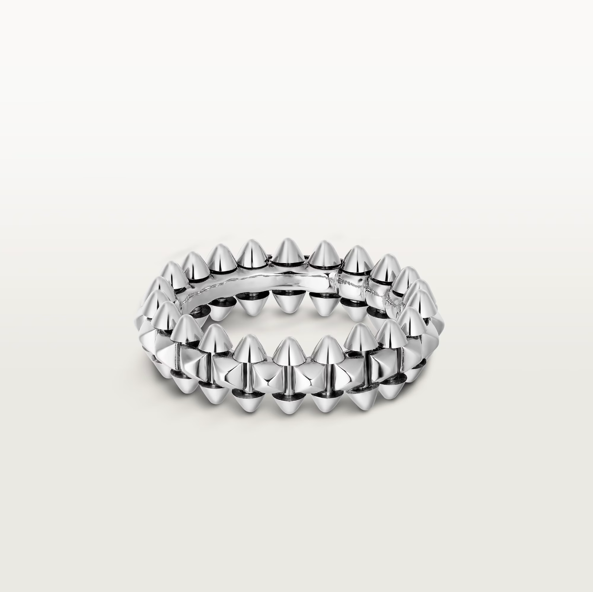 Carty Bullet Ring, White Gold, Single Row