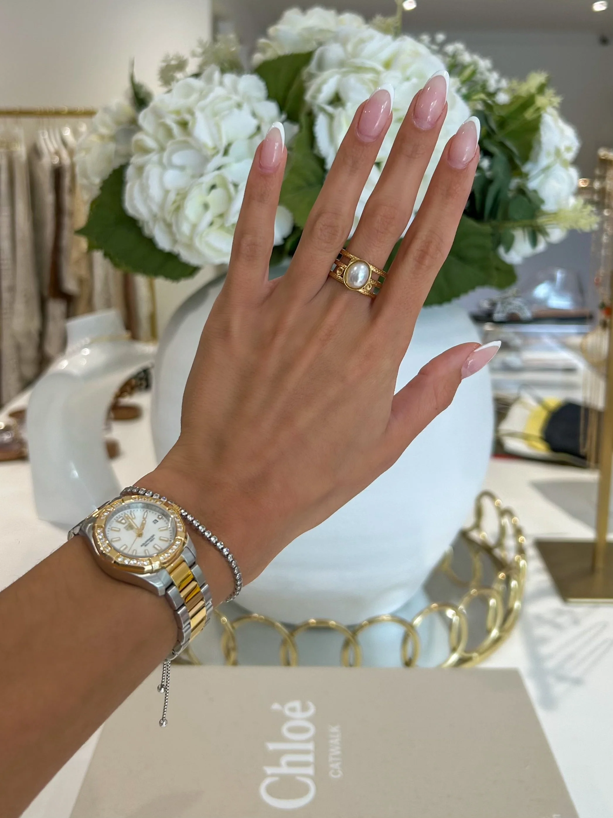Gold Pearl Ring (19 Styles)
