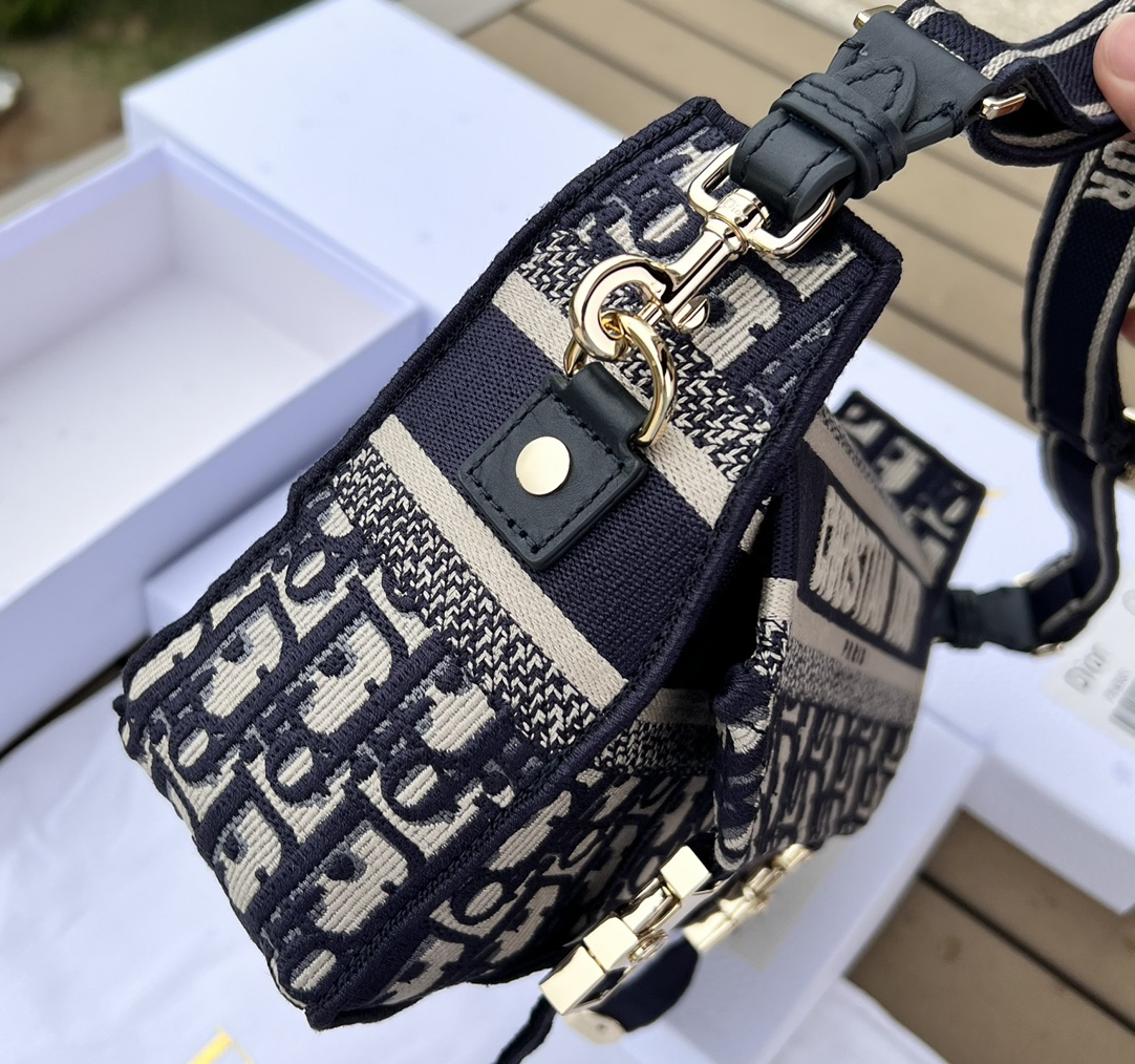 [TOP] Christian Dior Camp Bag Oblique 23x15x8cm - Navy Blue