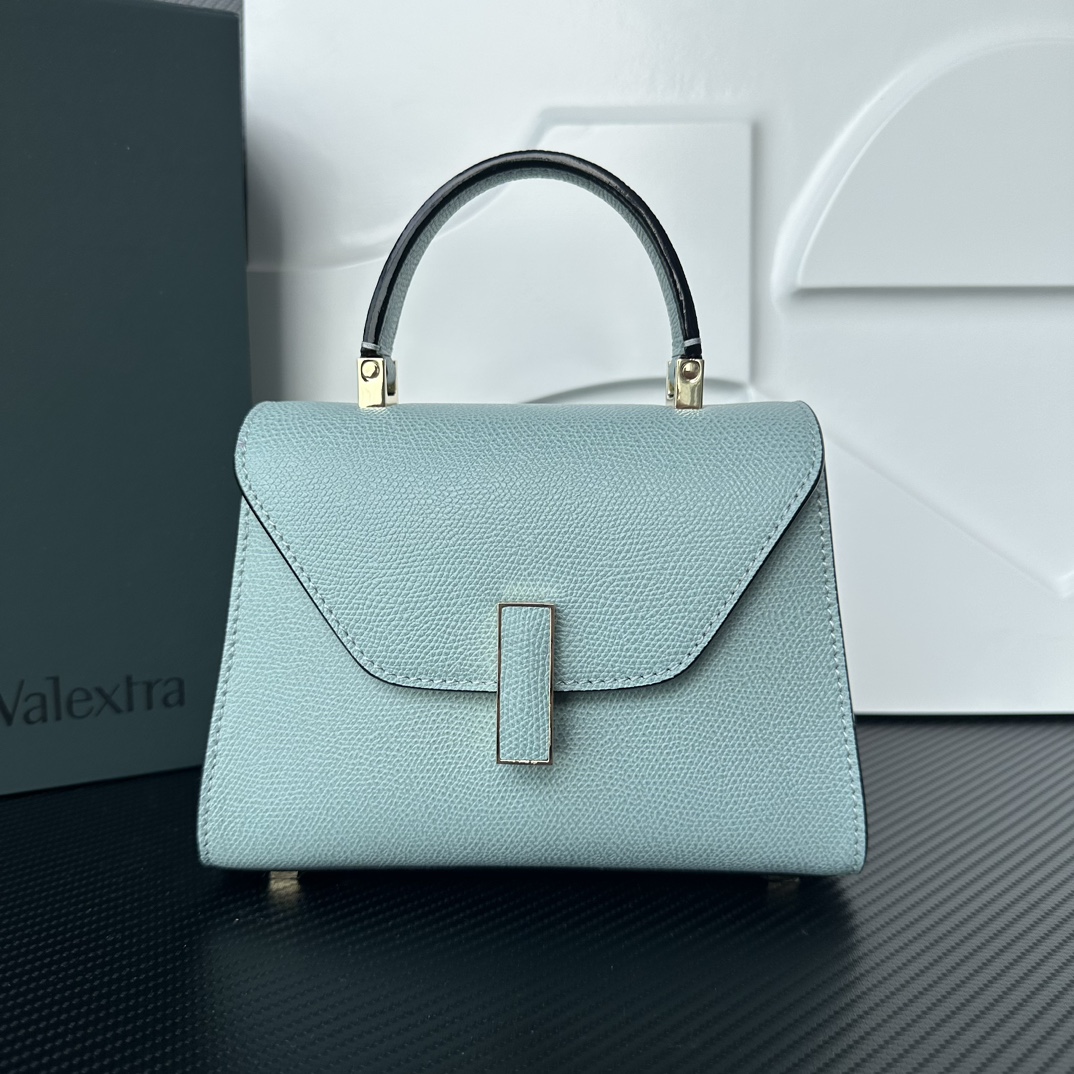 [TOP] VALEXTRA lside Bag 19.5x14x9.5cm - Blue - 711 Luxury