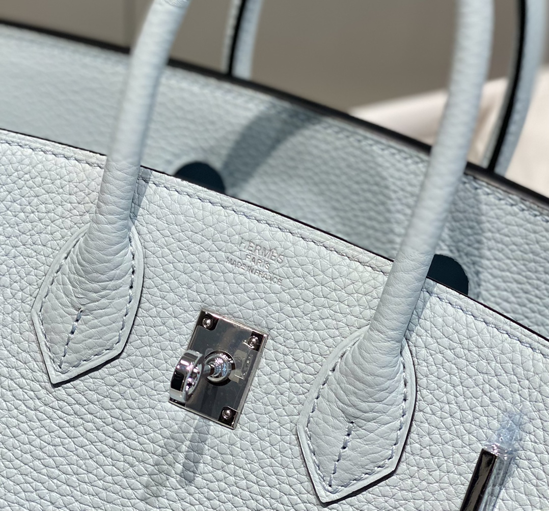[TOP] HERMES Birkin Togo Leather 25cm - Bleu Pale & SHW