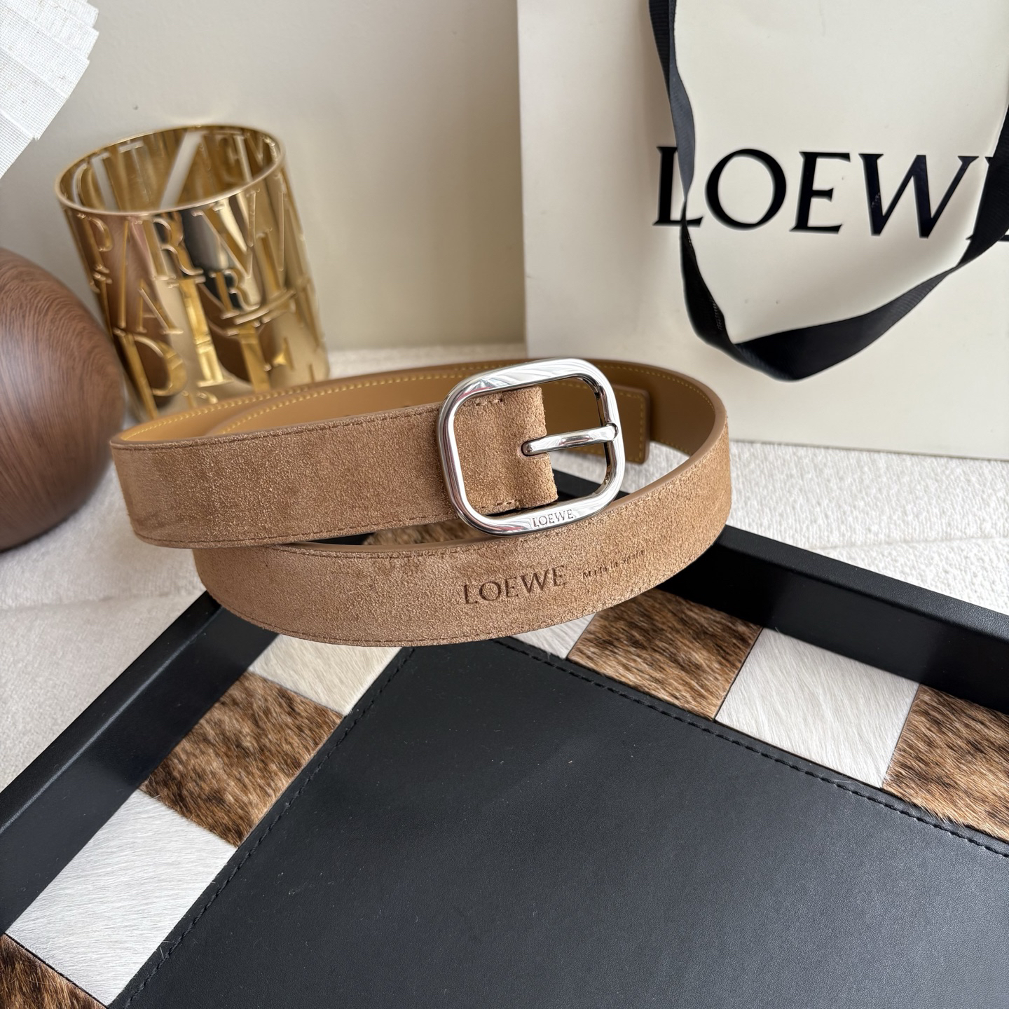 [TOP] LOEWE Leather Belt 3.2cm - Brown - 711 Luxury