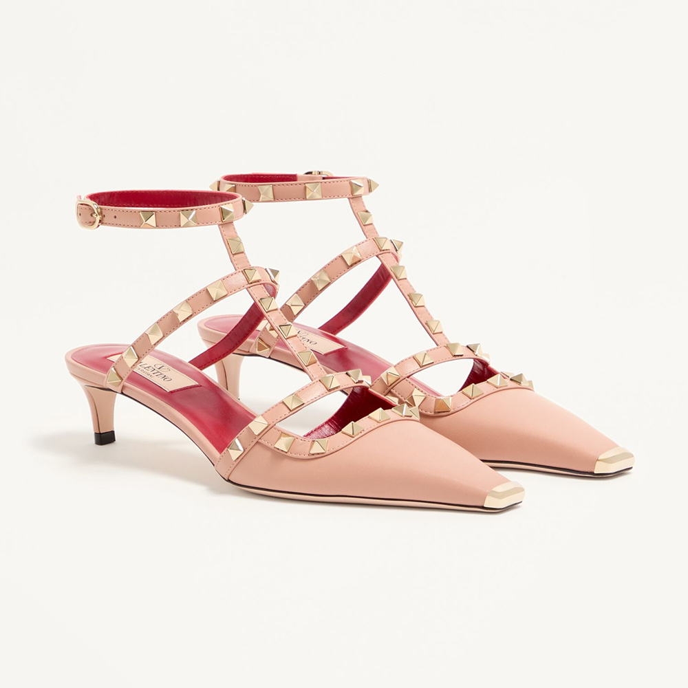 Valentino Shoes Valentino Rockstud Court Shoes In Kid Leather 40mm for Woman in Phard #393376 | Nigo Office