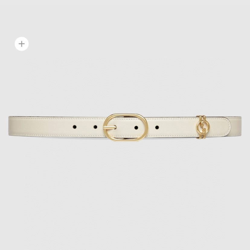 [TOP] GUCCI GG Belt 2.5cm - White - 711 Luxury