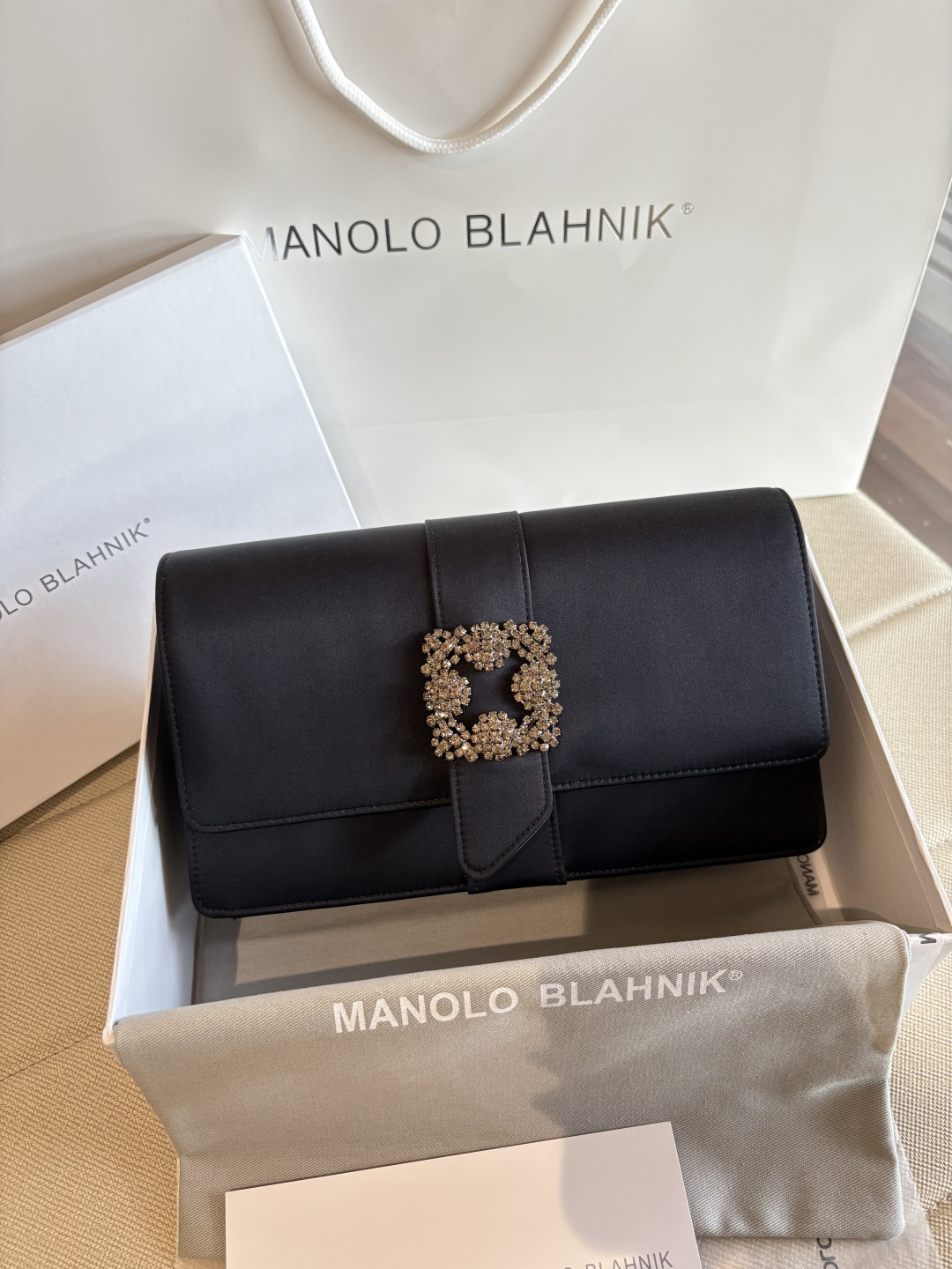 [TOP] MANOLO BLAHNIK Bag 12*24*6cm - Black - 711 Luxury
