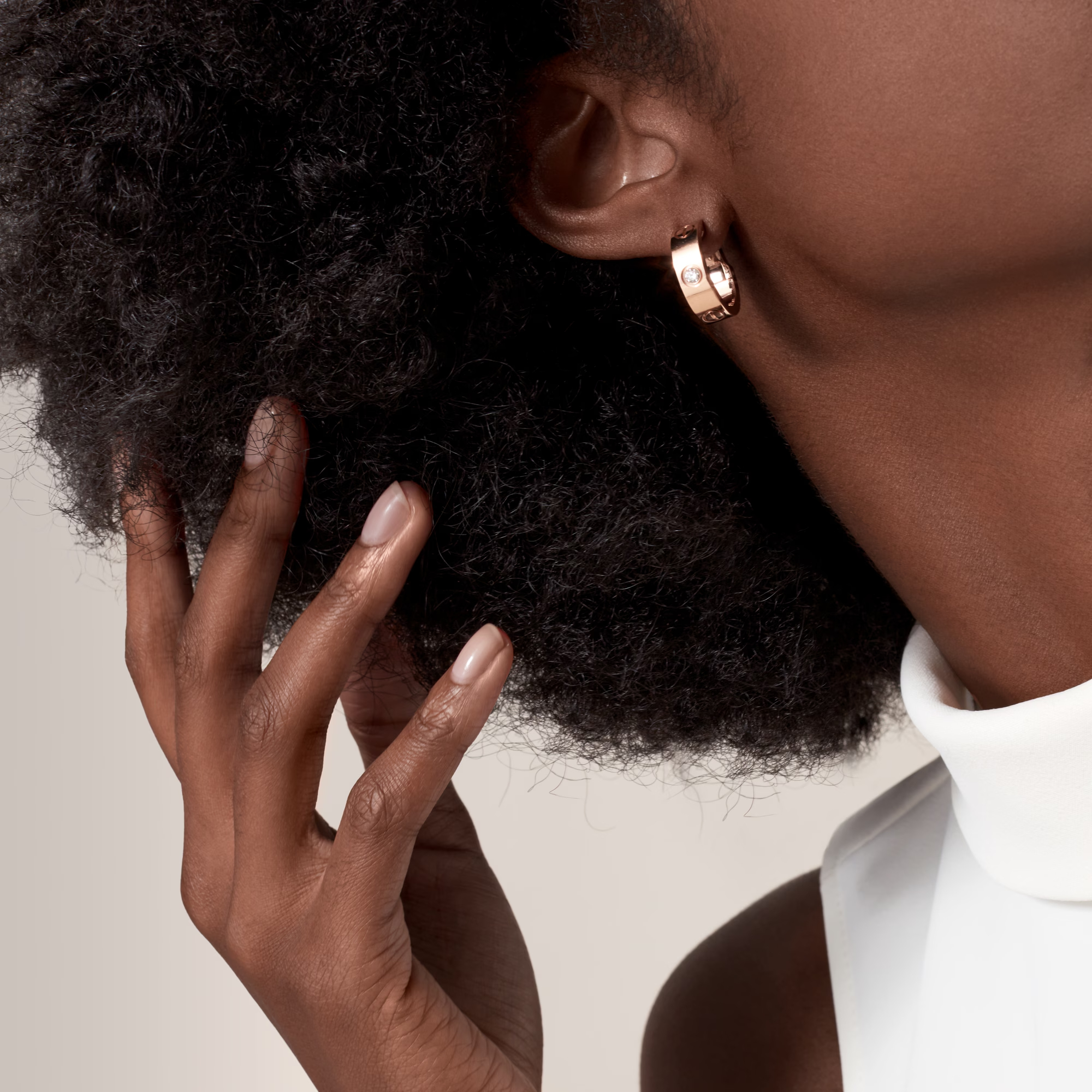 Carty Love Grand Union Earrings, Rose Gold, 2 Moissanite