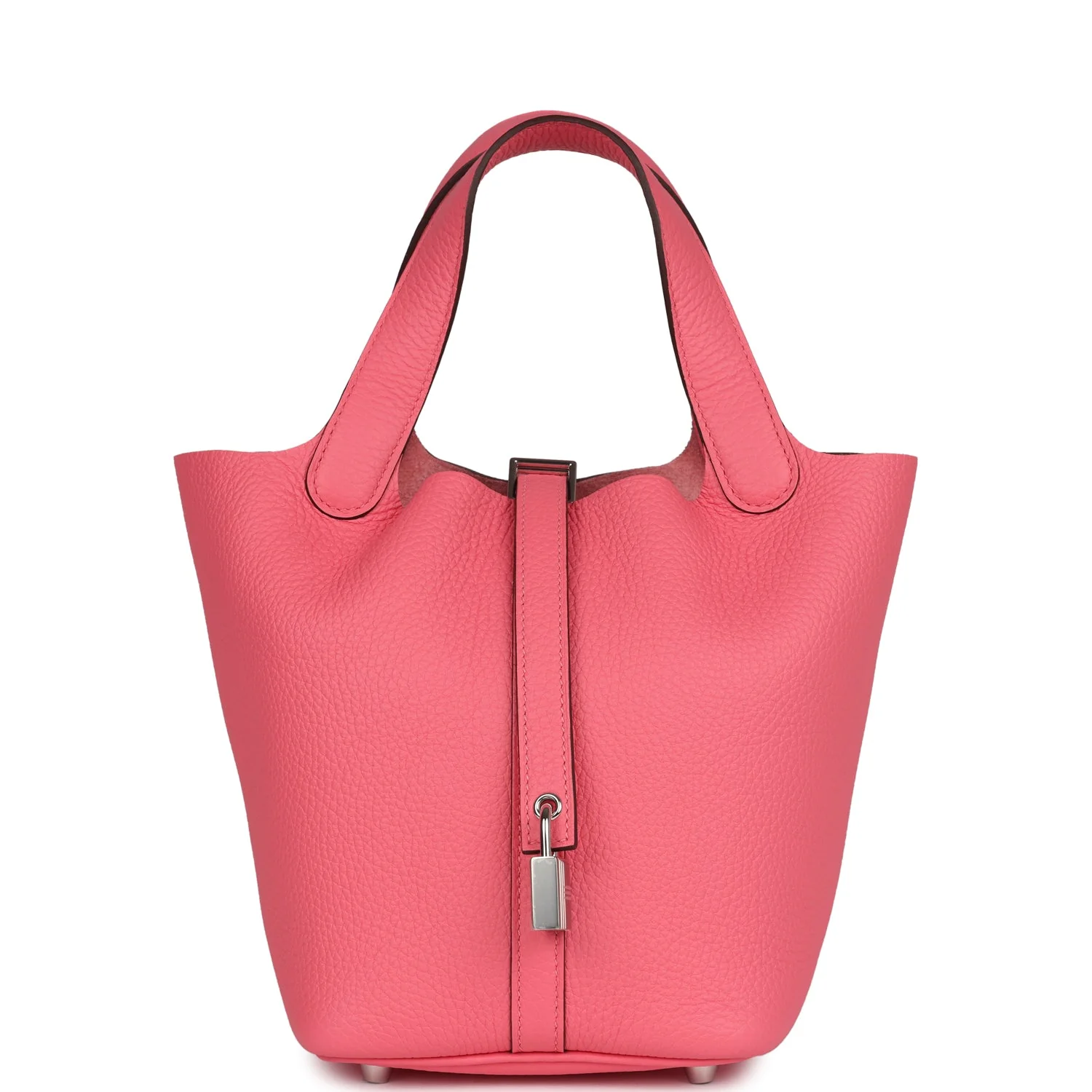 Hermes Picotin Lock  Rose Azalee Clemence Palladium Hardware