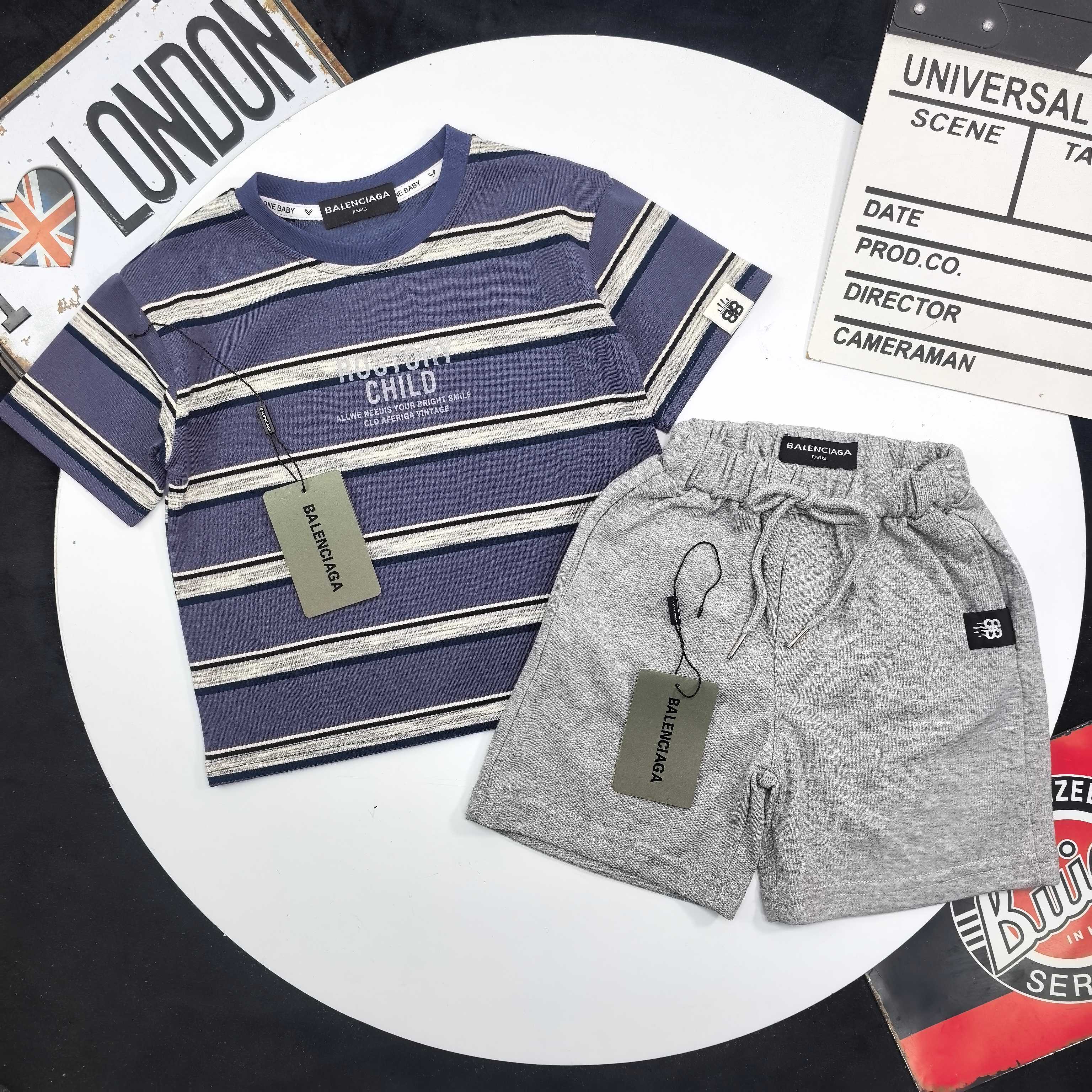 Balenciaga Unisex Kids Navy Vintage Stripe 