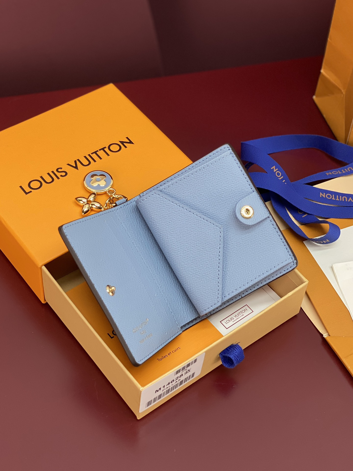 [TOP] Louis Vuitton LV Monogram Canvas/Leather Wallet 9x10x2.5cm - Brown/Blue - 711 Luxury