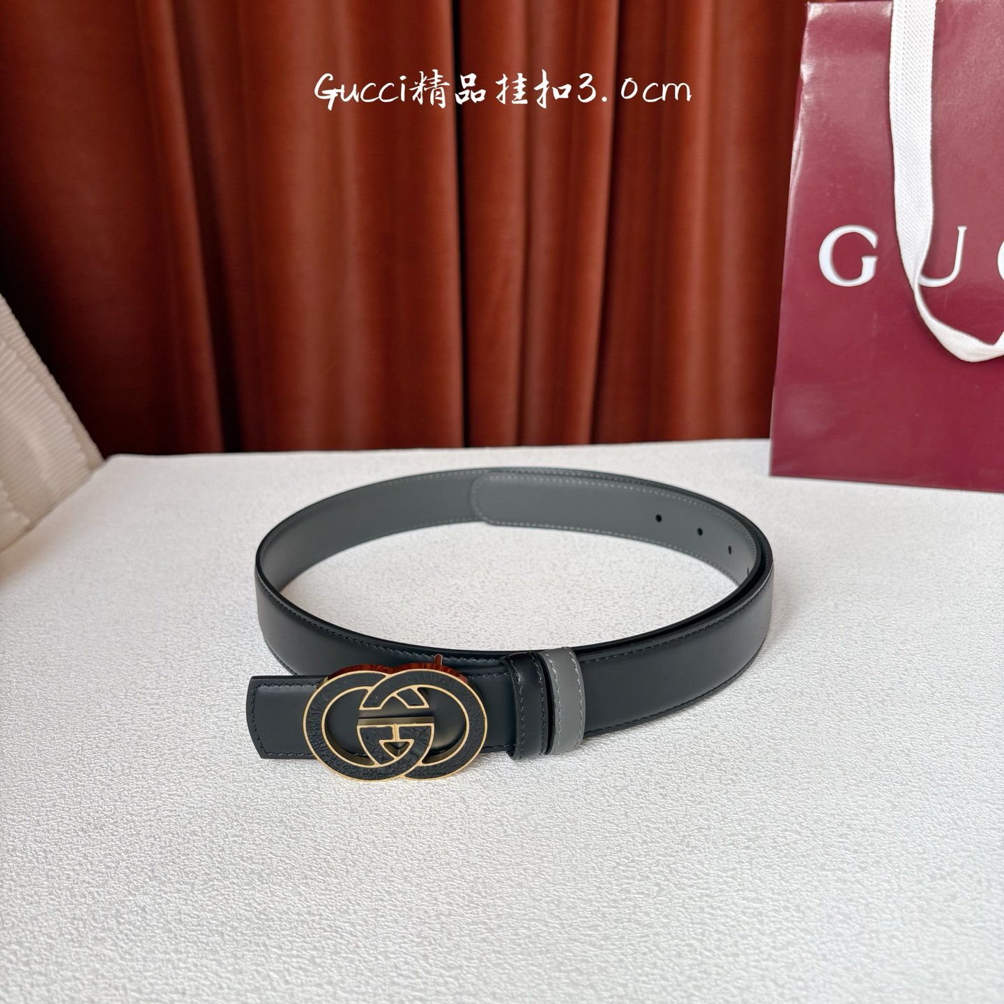 [TOP] GUCCI Belt 3 cm - Grey - 711 Luxury