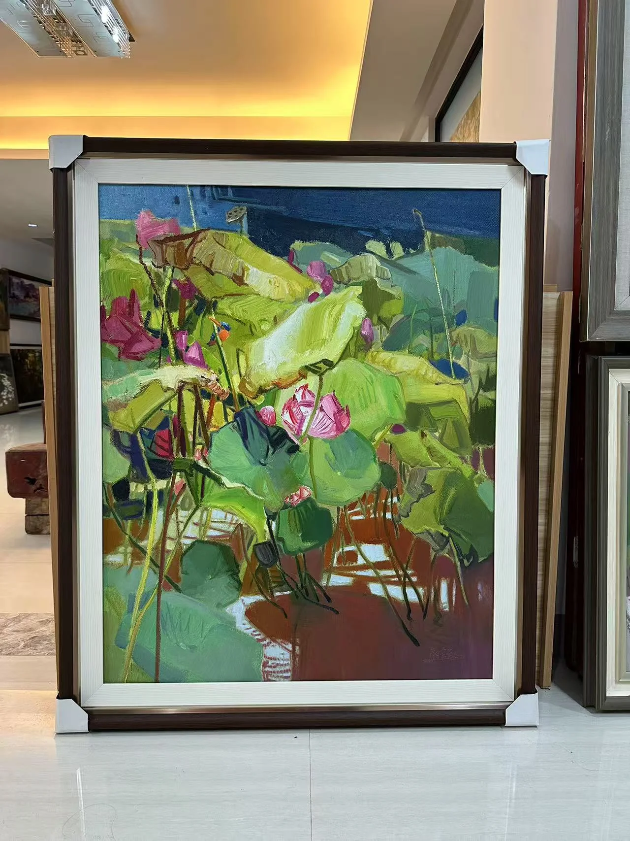 Moonlight over the lotus pond