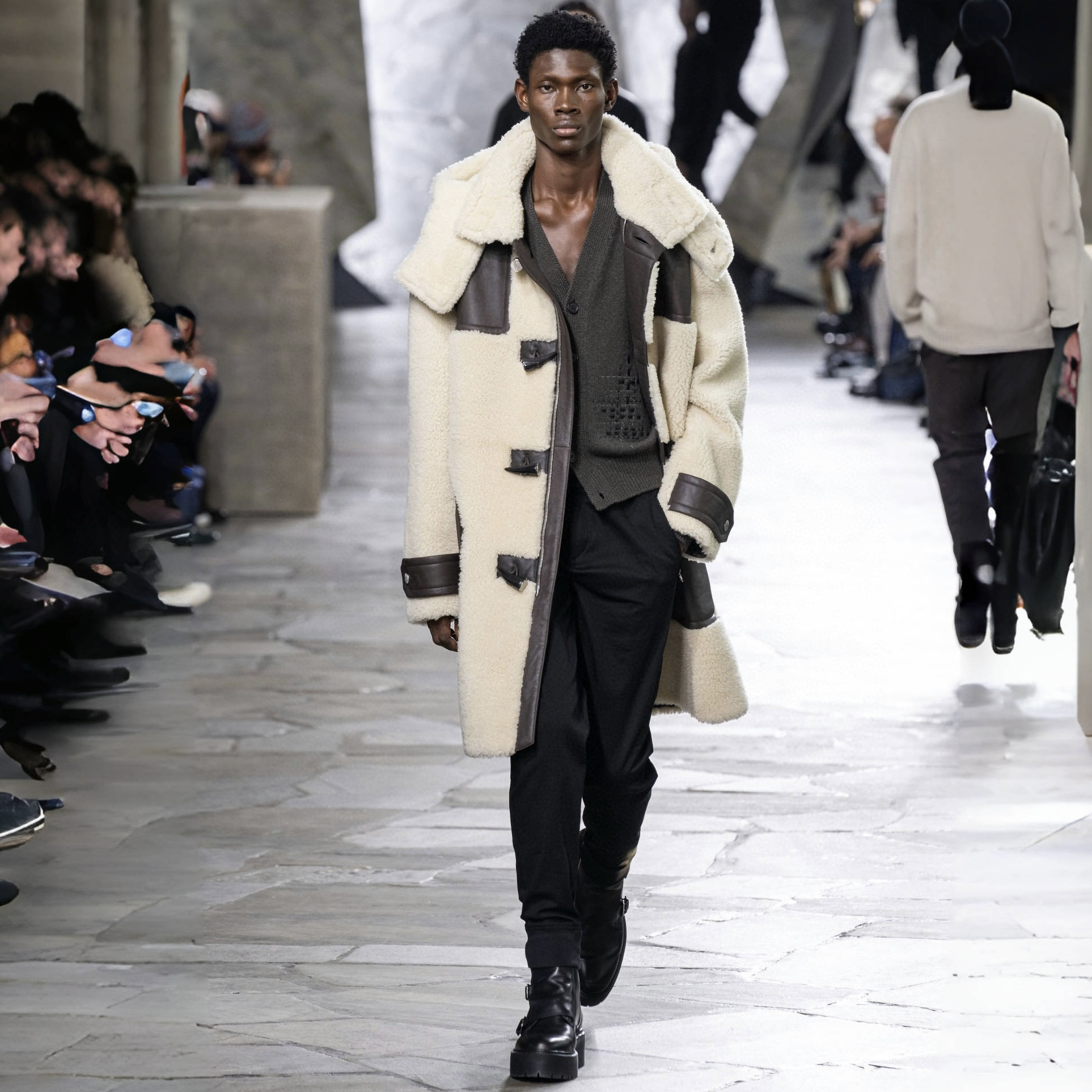 Designer Clothing Hermès Shearling One-piece Horn Button Jacket #185508 | Nigo Office