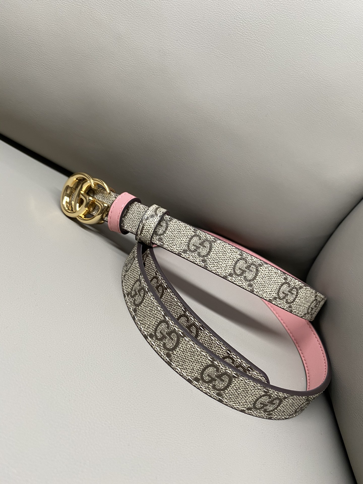 [TOP] GUCCI Marmont Belt 2 cm - Pink - 711 Luxury
