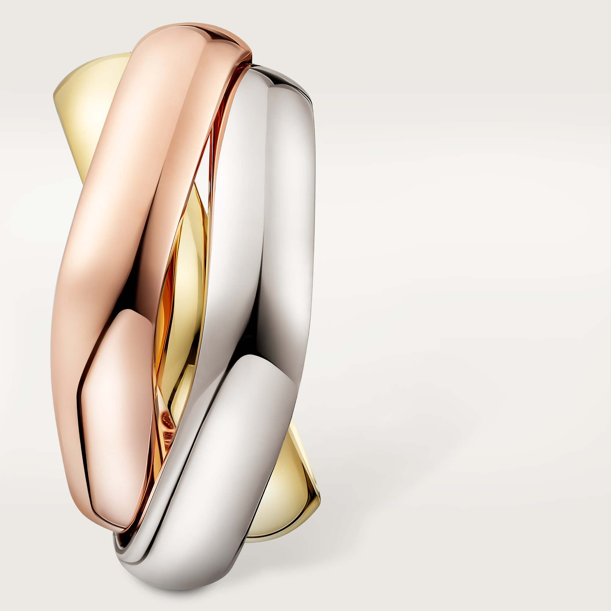 Carty Three Circles Earrings, Three Tone, No Gemstones ,Square Model