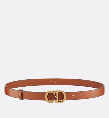 [TOP] Christian Dior Belt Cowhide 20mm - Brown - 711 Luxury