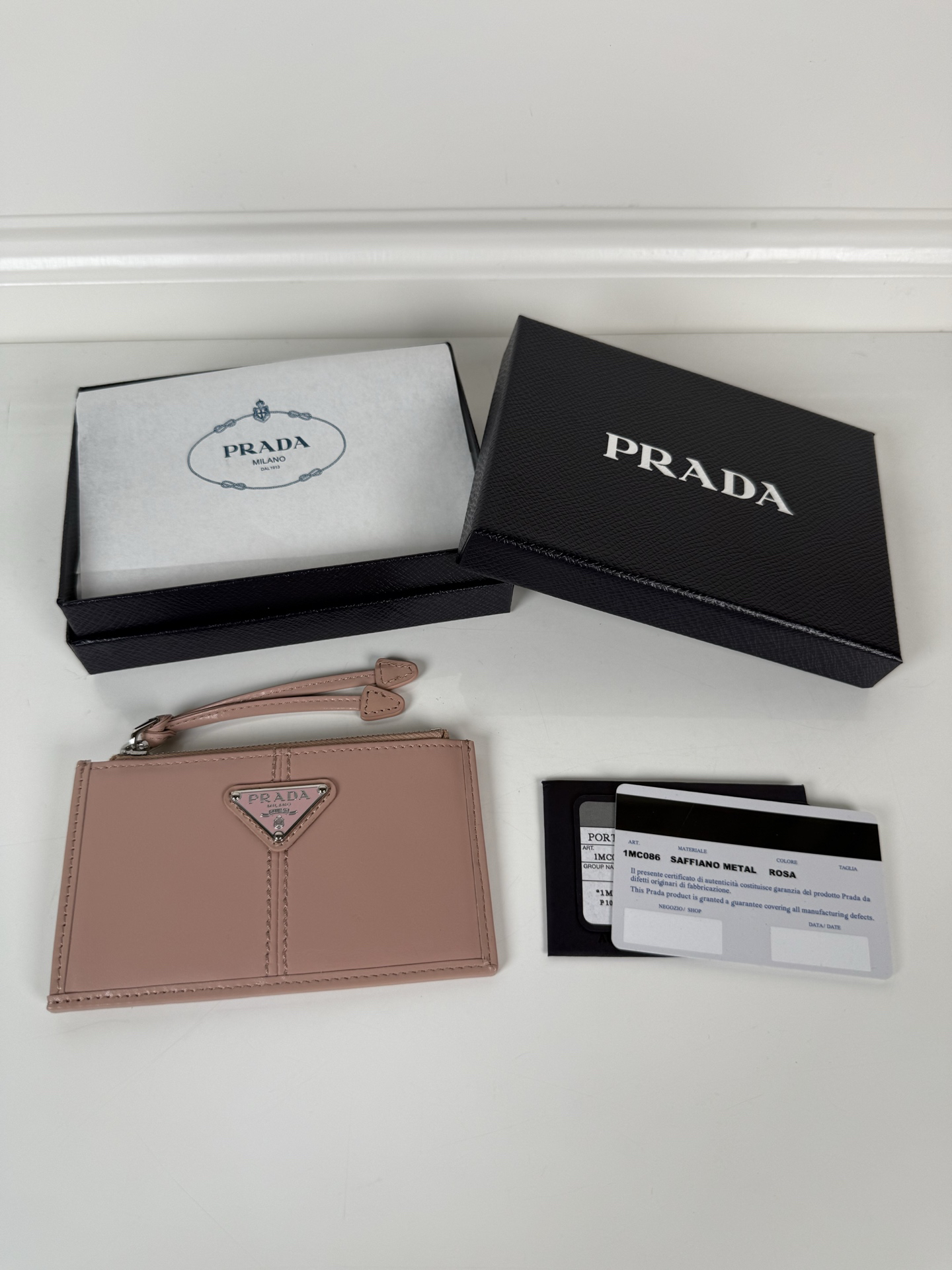 [TOP] PRADA Short Wallet 8cm*13cm - Pink - 711 Luxury
