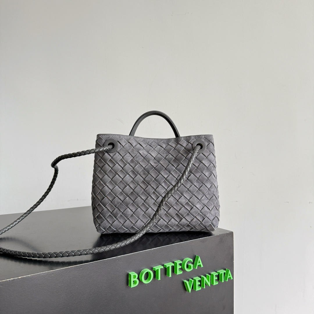 [TOP] Bottega Veneta BV Andiamo Bag Lambskin 25x22x10.5cm - Dark Gray - 711 Luxury