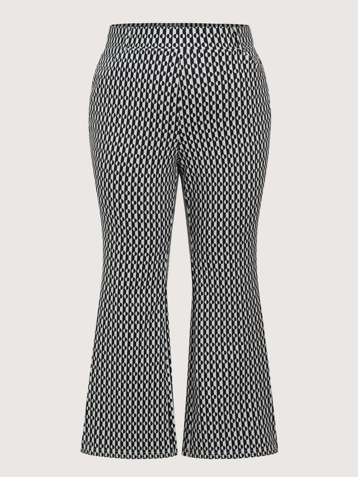 Stretchy Geometric Print Pull-On Pants