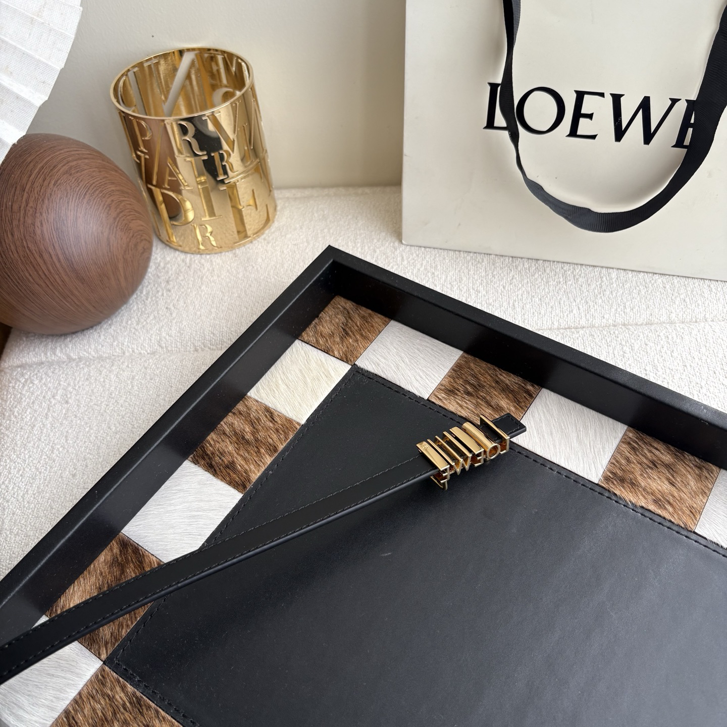 [TOP] LOEWE Leather Belt 1.5 cm - Black - 711 Luxury