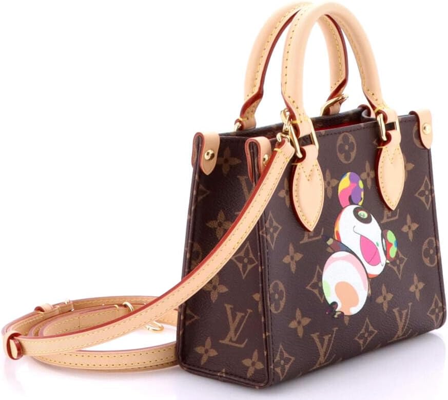 Louis Vuitton, Pre-Loved x Takashi Murakami OnTheGo Tote Limited Edition Monogram Panda BB, Brown