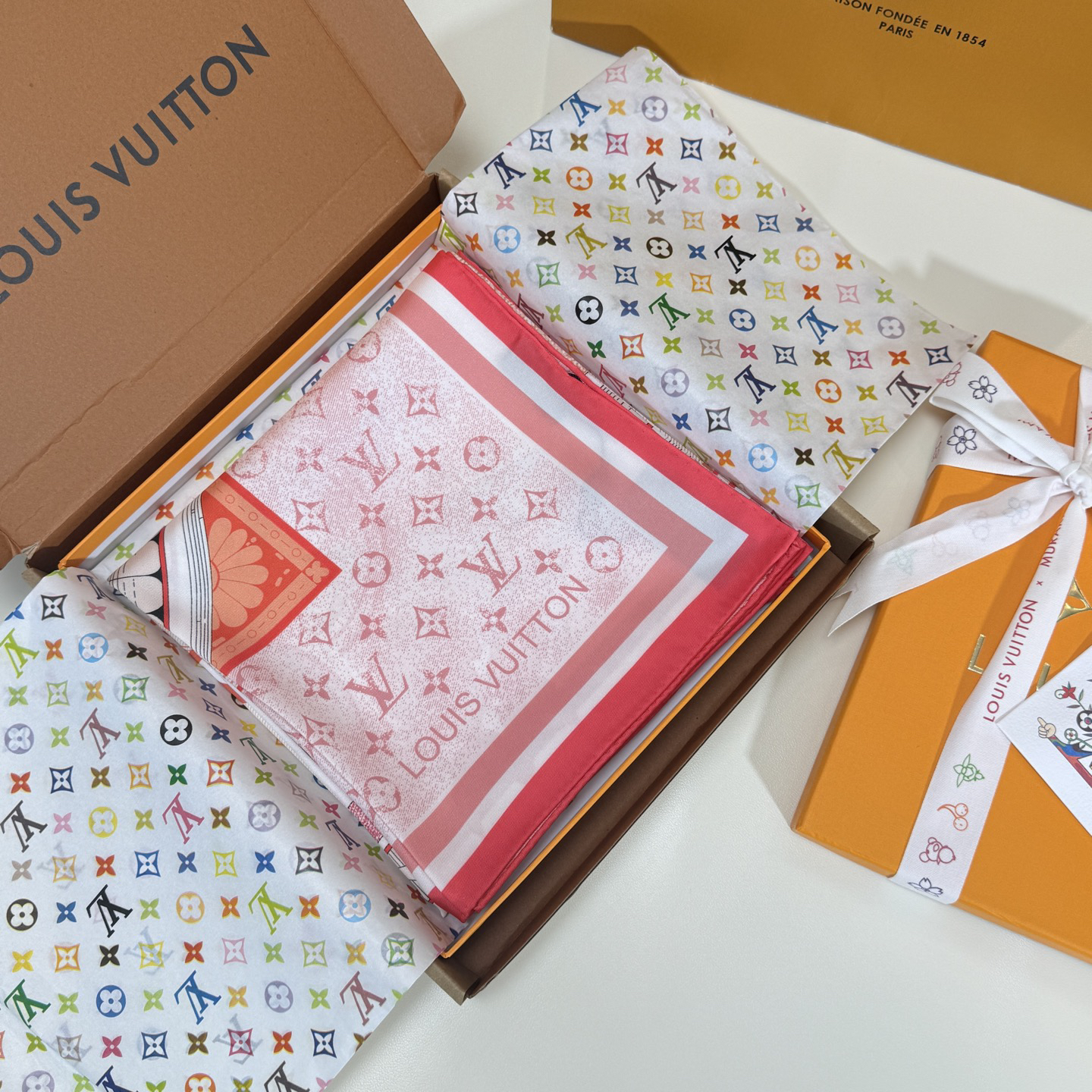 [TOP] Louis Vuitton LV Malles Merveilleuses Scarf 90X90cm - Pink - 711 Luxury