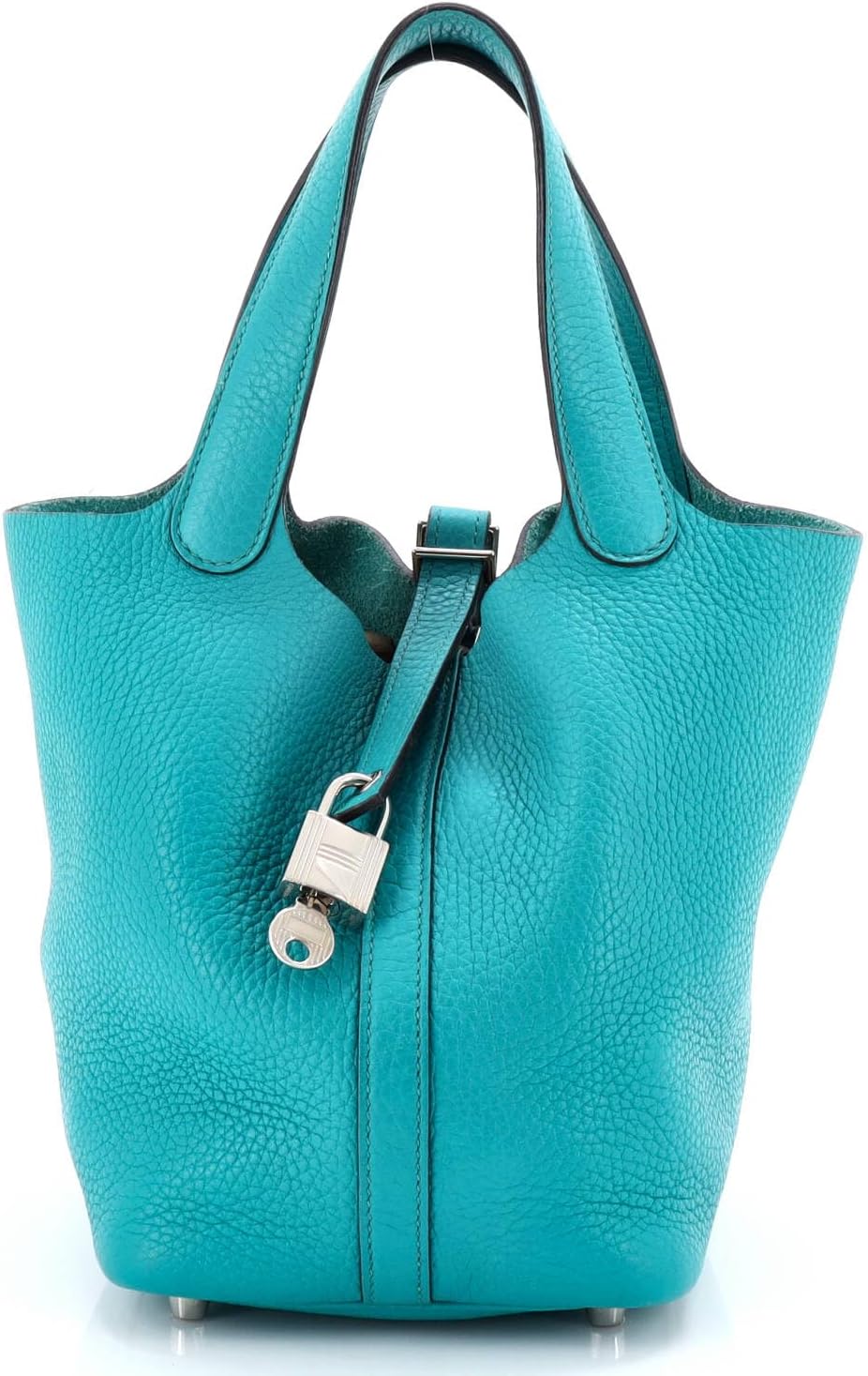 Hermès, Pre-Loved Picotin Lock Bag Clemence PM, Bleu Paon