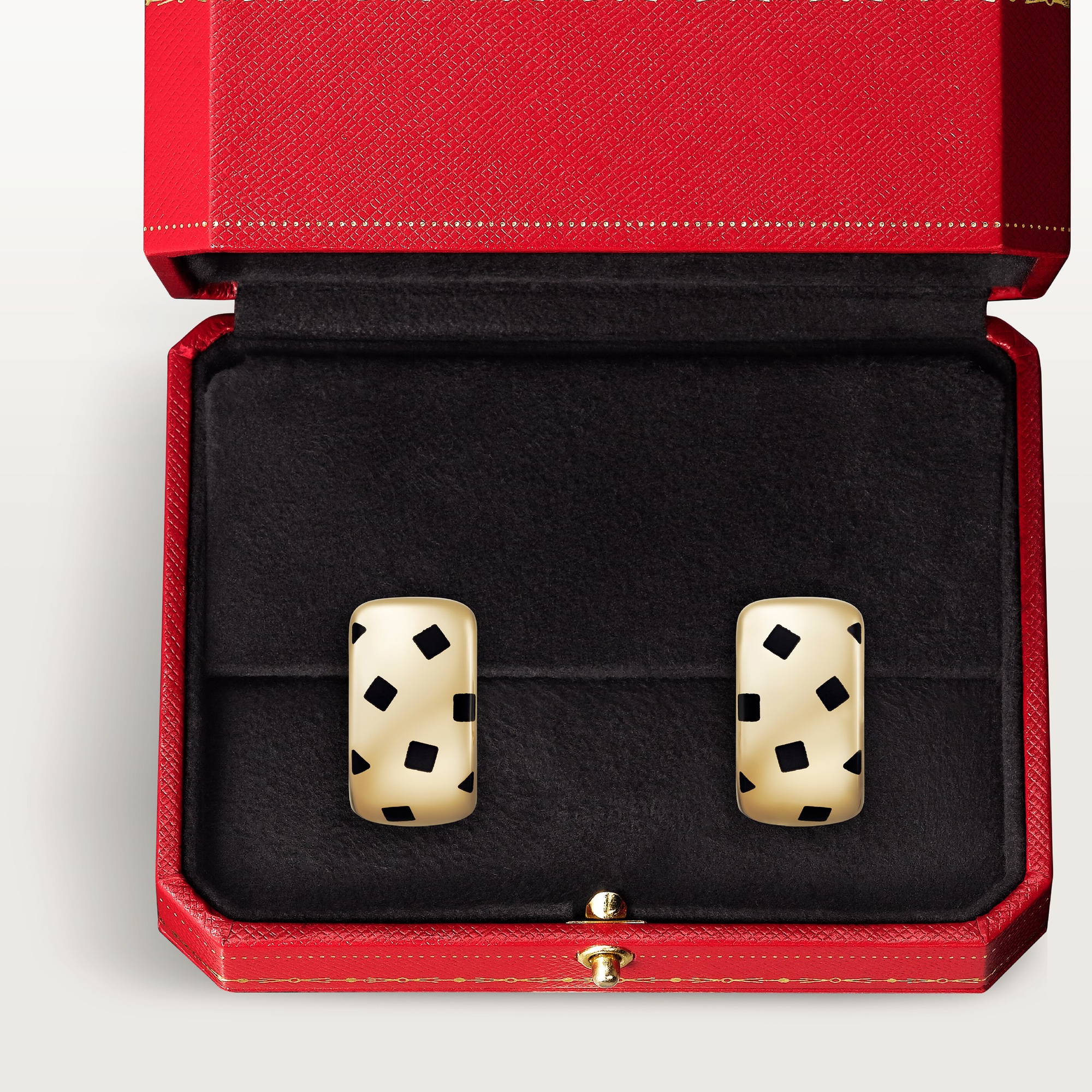 Carty Panther Motif Earrings, Yellow Gold