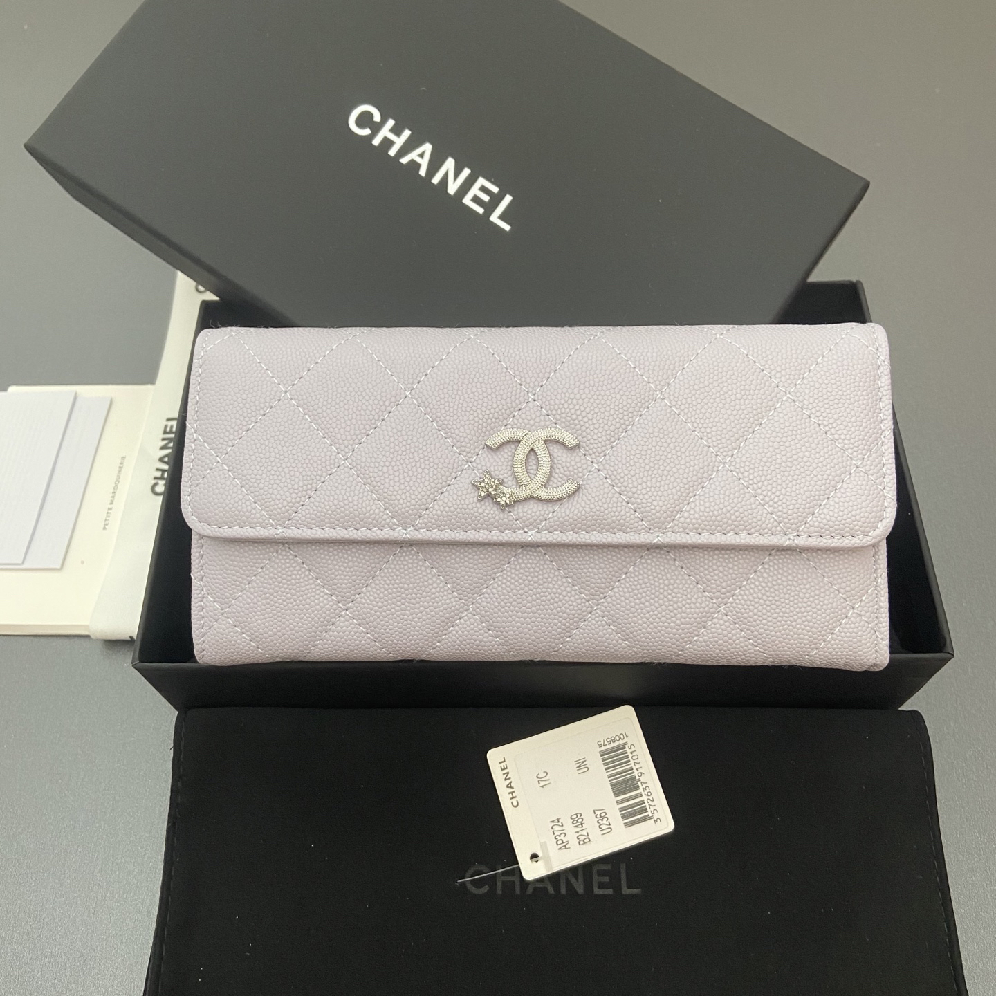[TOP] CHANEL Caviar Skin Wallet 19cm - Light Purple - SHW - 711 Luxury