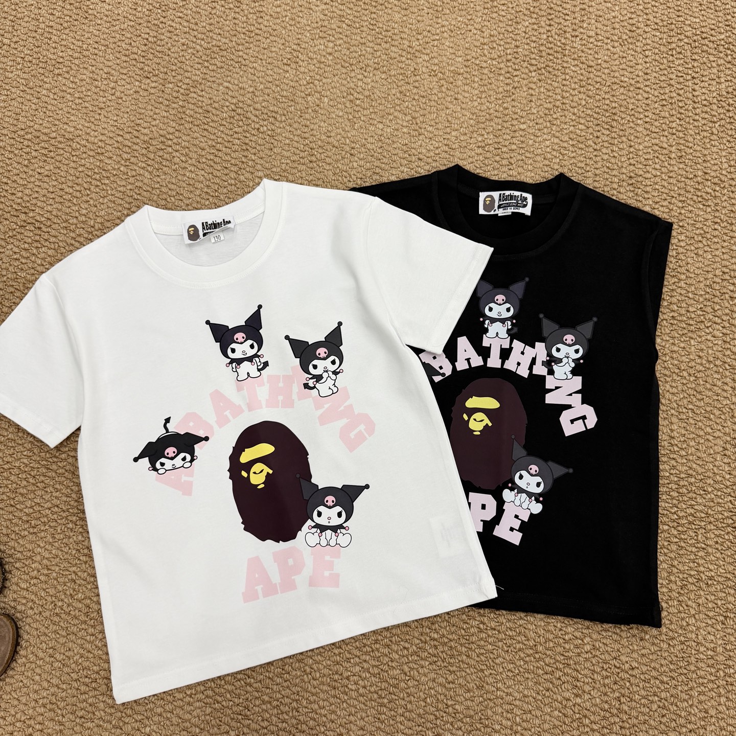 Bape Unisex Kids Black White Kuromi Ape Head 