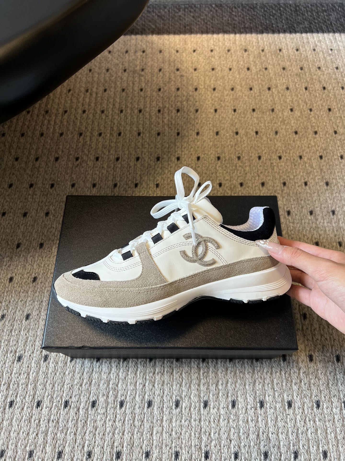 Chanel Shoes Chanel Calfskin and Suede Calfskin Sneakers View 2 | Nigo Office