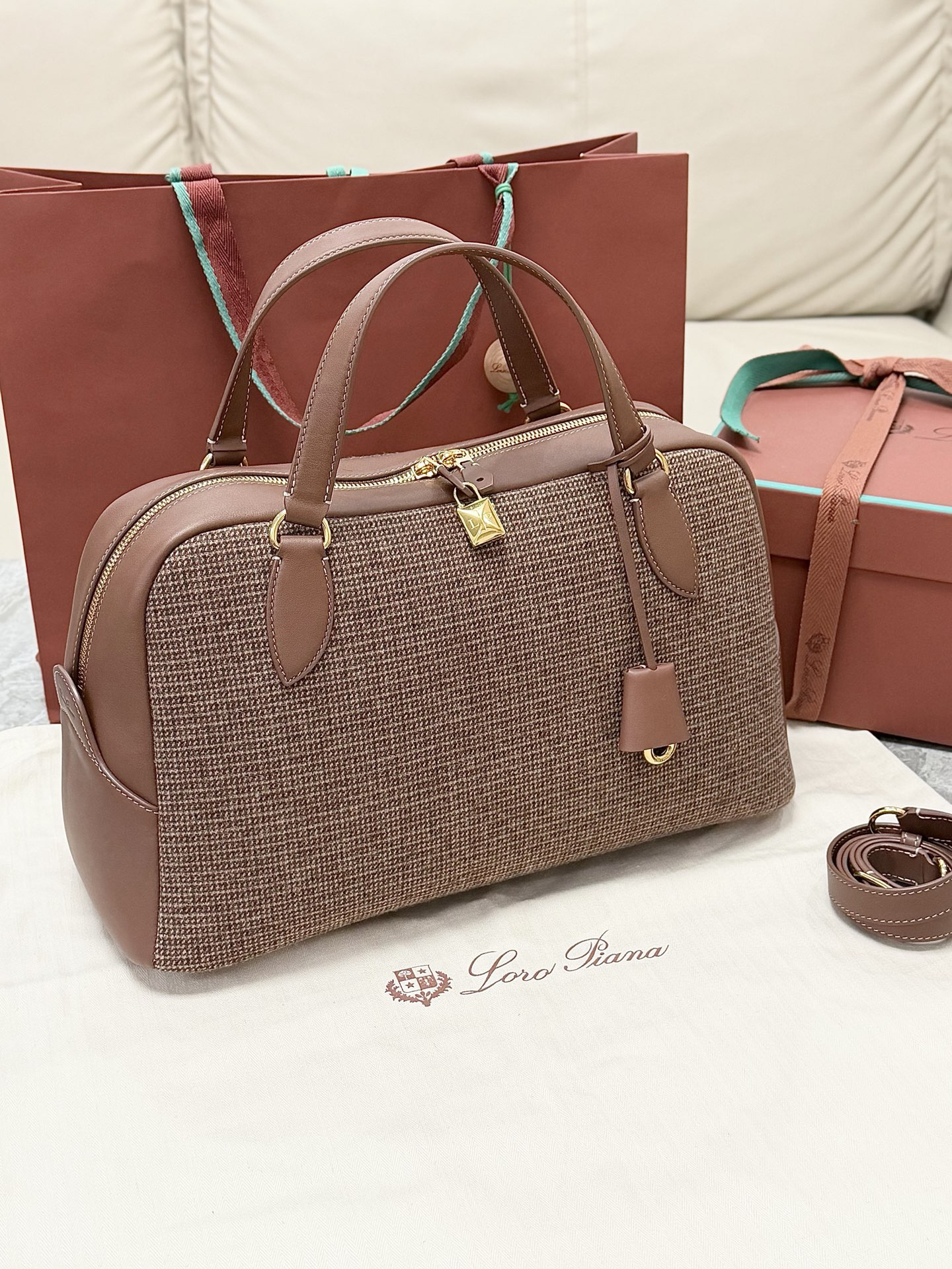 [TOP] Loro Piana Needle Bag 38-22-16 cm - Caramel - 711 Luxury