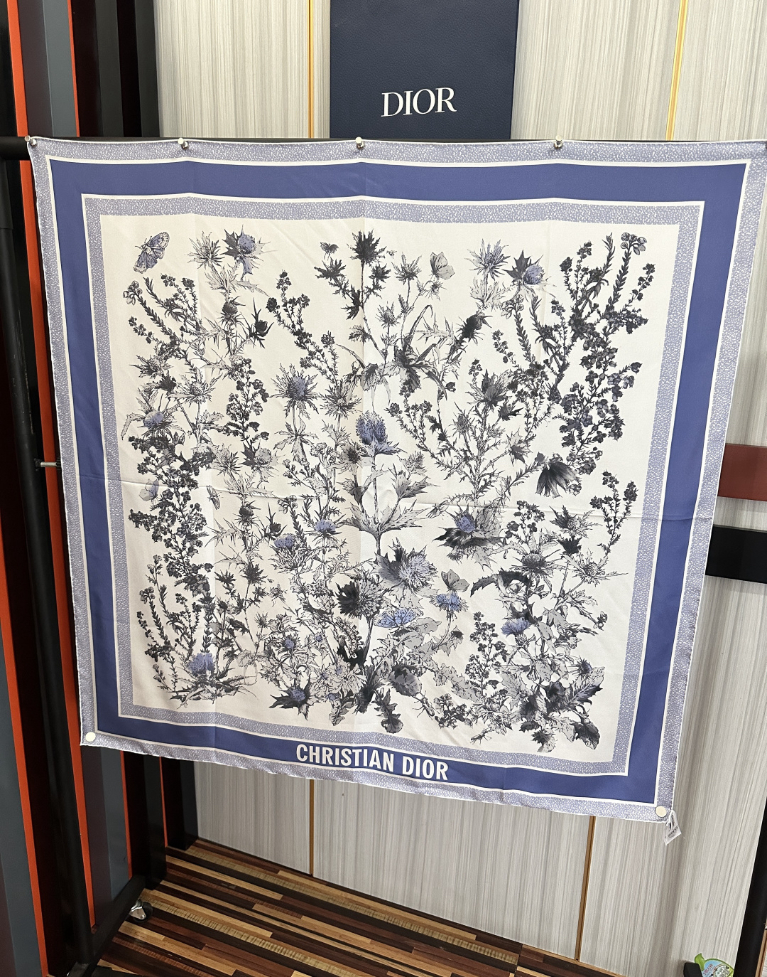 [TOP] Christian Dior Silk Scarf 90x90 cm - Blue - 711 Luxury