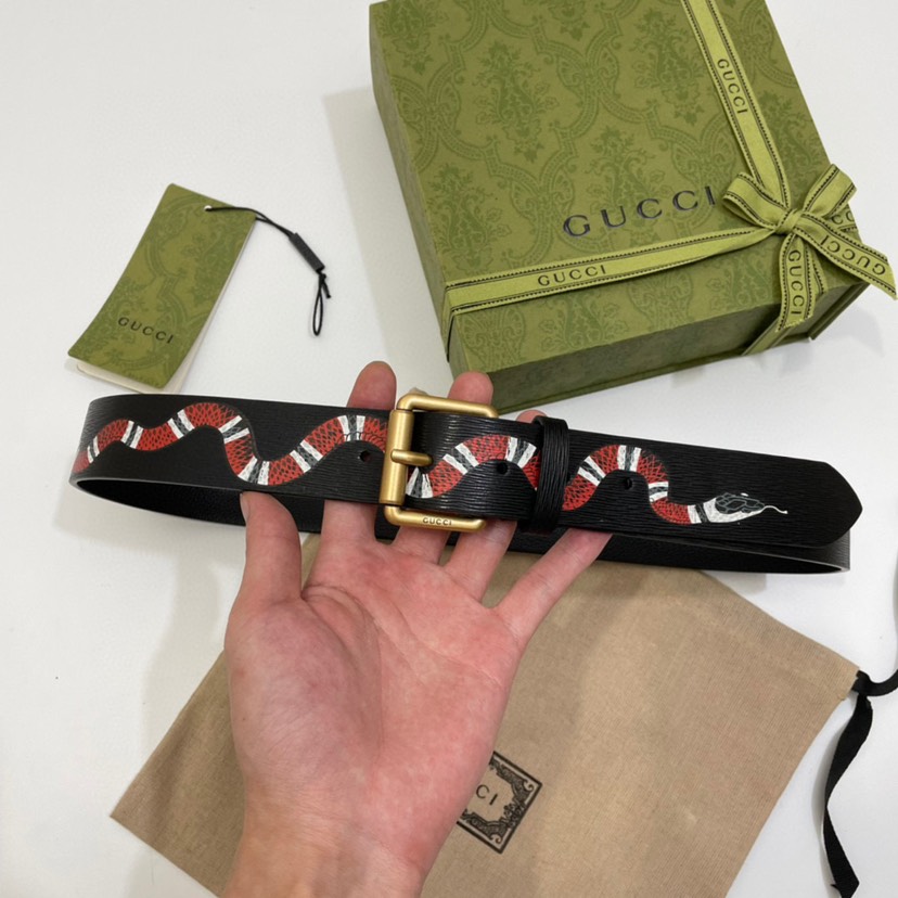 [TOP] GUCCI GG Belt 3.5cm - Black - 711 Luxury