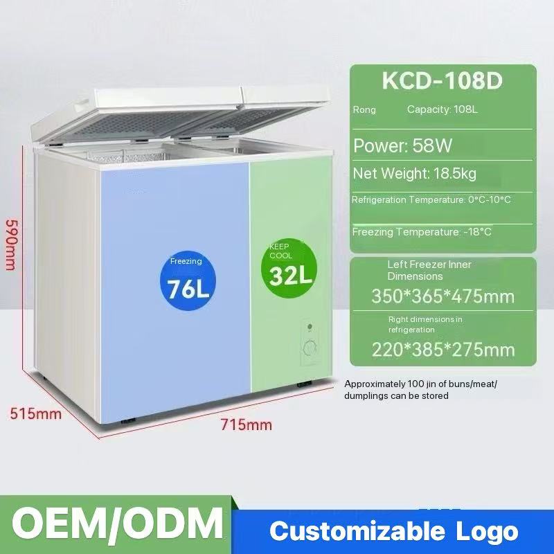 108L 0.72m Dual-Temperature Refrigerator --- 0.23 CBM
