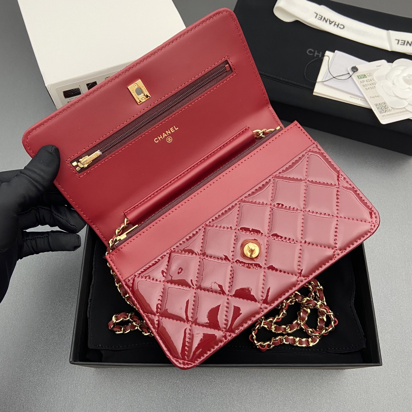[TOP] CHANEL Woc Bag  20-13-3.5cm - Claret