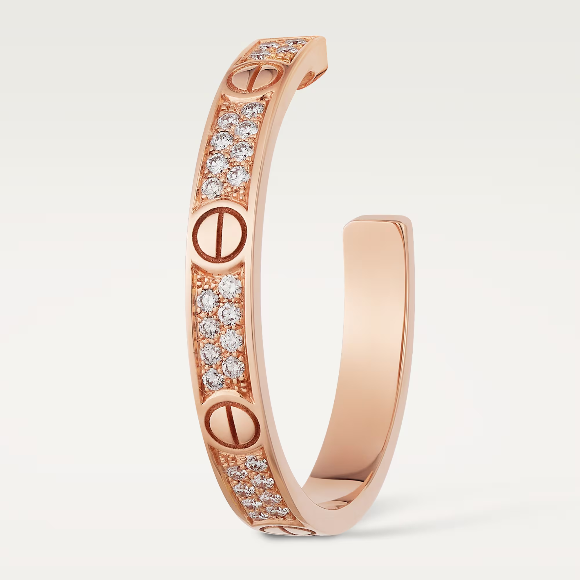 Carty Love Stardust Earrings, Rose Gold ,Full Pave Moissanite