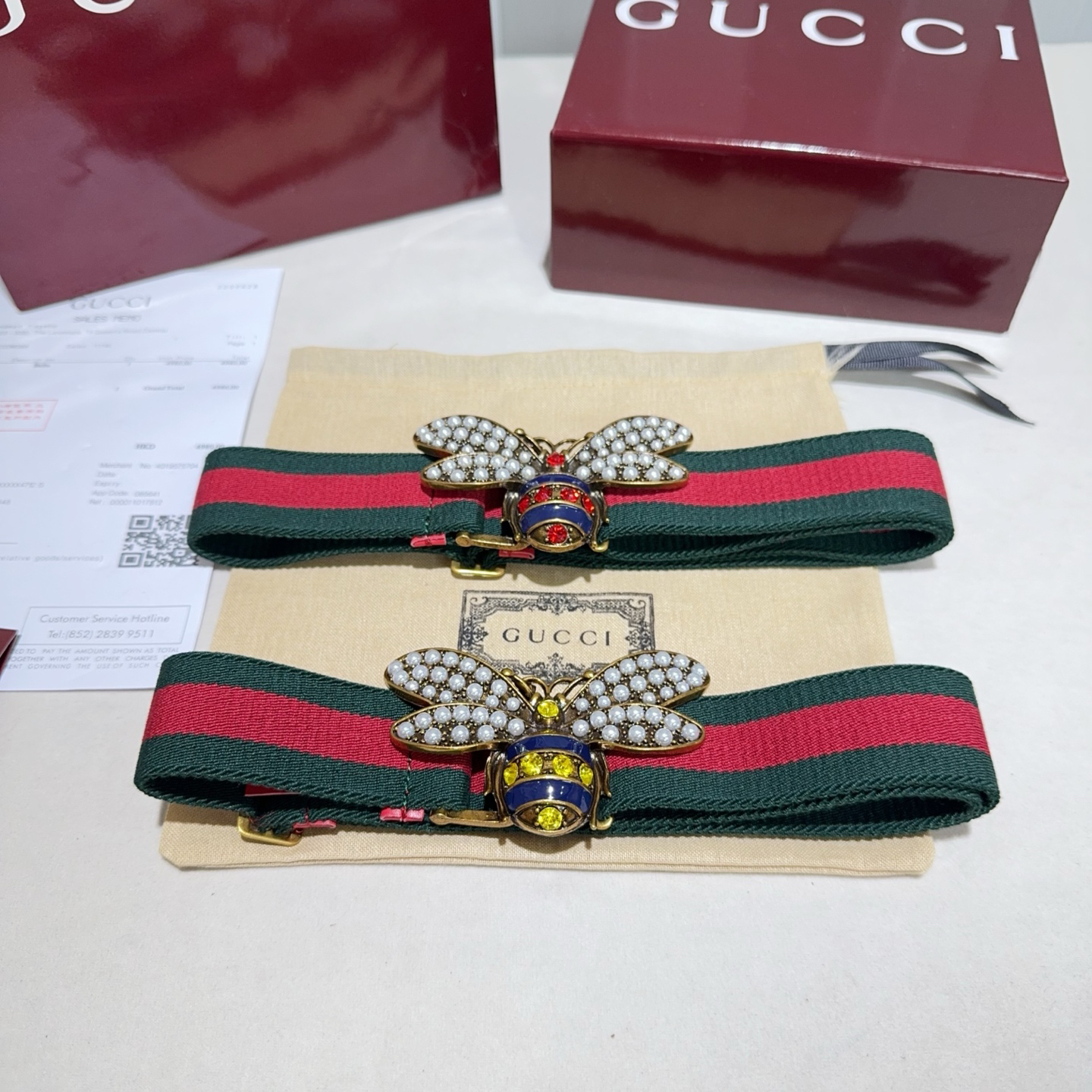 [TOP] GUCCI Elastic Nylon Fabric Belt 3.8 cm - 2 Colors - 711 Luxury