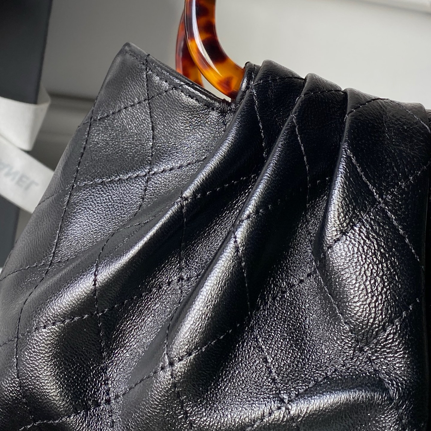 [TOP] CHANEL Pouch Bag Lambskin 18x24x12cm/26x32x14cm - Black