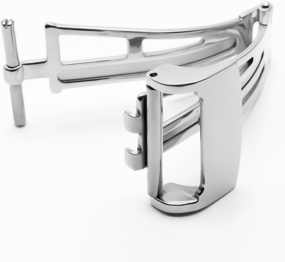 hengfento2 Buckle Clasp Fits Replacement For Audemars Piguet Watch Band Strap Ap Royal Oak Offshore Deployment Silver 18mm