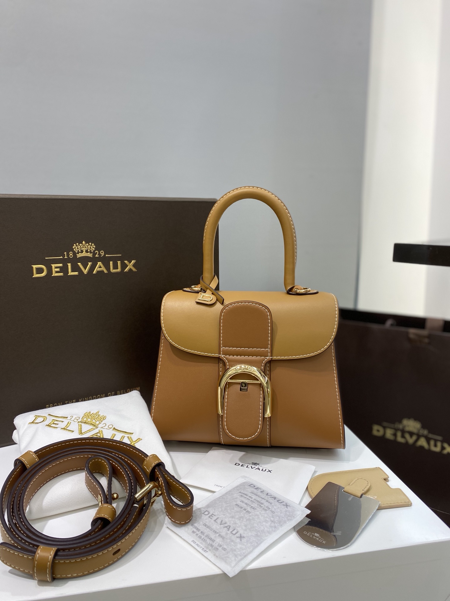 [TOP] Delvaux Brillant Bag Box Leather 20cm - Brown - 711 Luxury