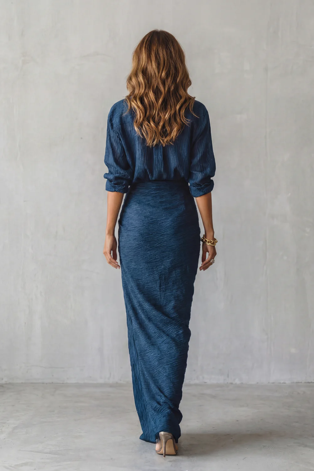 Azelline – Pleated texture elegance – Two-piece set