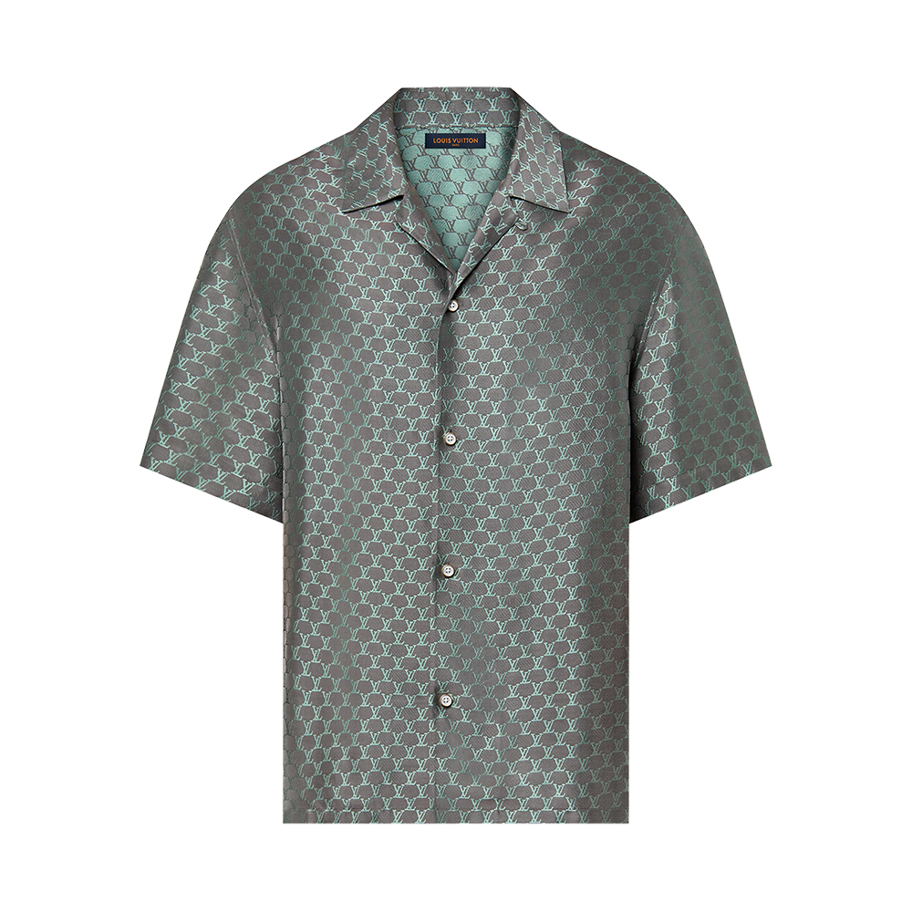 LOUIS VUITTON Short-Sleeved Jacquard Silk-Blend Shirt and Shorts 1AFRMD #385021